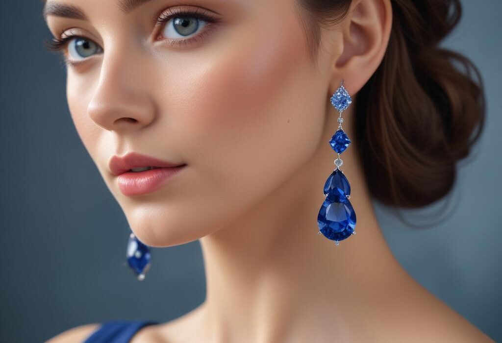 Серьги с сапфирами в каталоге с фотографиями