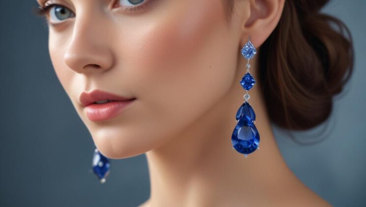 Серьги с сапфирами в каталоге с фотографиями
